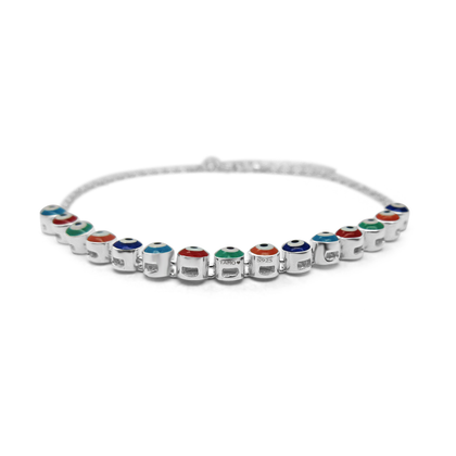 Real 925 Sterling Silver Evil eye Bracelets Fine Jewelry in Perfect Quality for Women Gift