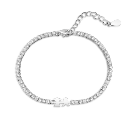 Real 925 Sterling Silver Boy & Girl Bracelets Fine Jewelry in Perfect Quality for Women Gift