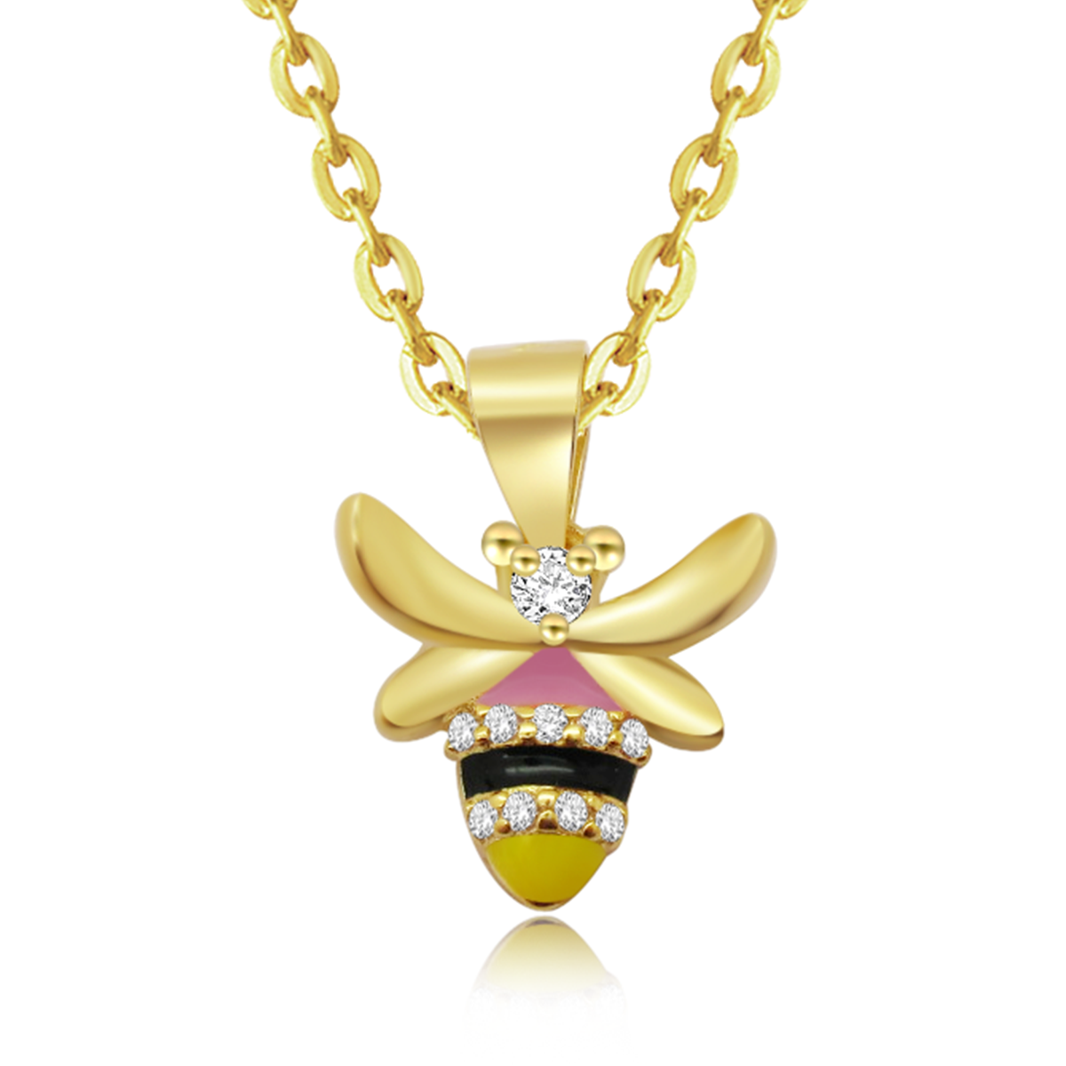 925 Silver Bee Necklaces with Gold plating