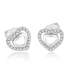 White Heart Earrings