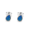 Real 925 Sterling Silver Earrings Set with Real Opal Fine Jewelry in Perfect Quality