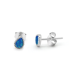 Real 925 Sterling Silver Earrings Set with Real Opal Fine Jewelry in Perfect Quality