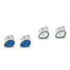 Real 925 Sterling Silver Earrings Set with Real Opal Fine Jewelry in Perfect Quality