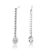 Real 925 Sterling Silver Drop Earrings with Zircon Chain Fine Jewelry in Perfect Quality for Women Gift Oval Drop