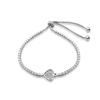 Real 925 Sterling Silver Adjustable Heart Bracelets Fine Jewelry in Perfect Quality for Women Gift