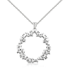 Real 925 Sterling Silver Round Pendant Necklaces with Baguette  Zircon Fine Jewelry in Perfect Quality