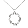 Real 925 Sterling Silver Round Pendant Necklaces with Baguette Fine Jewelry in Perfect Quality