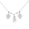 Real 925 Sterling Silver Boy & Girl  Necklace All White Fine Jewelry in Perfect Quality For Gift