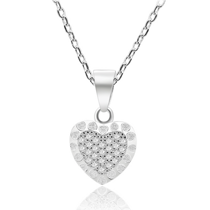 Real 925 Sterling Silver Heart Necklace With Fine Jewelry in Trendy Perfect Quality for Women Gift Suit For Party