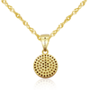 Real 925 Sterling Silver Round Pendant Necklaces with Zircon  Fine Jewelry in Perfect Quality