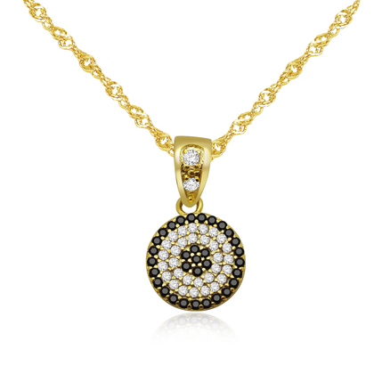 Real 925 Sterling Silver Round Pendant Necklaces with Zircon  Fine Jewelry in Perfect Quality