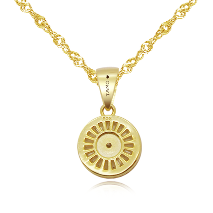 Real 925 Sterling Silver Wheel Round Pendant Necklaces with Baguette  Zircon Fine Jewelry in Perfect Quality