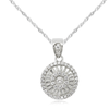 Real 925 Sterling Silver Wheel Round Pendant Necklaces with Baguette  Zircon Fine Jewelry in Perfect Quality