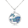 Real 925 Sterling Silver Coast Pendant Necklaces with Real Opal Fine Jewelry in Perfect Quality