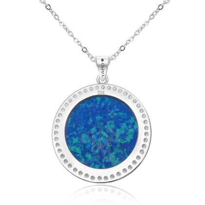 Real 925 Sterling Silver Boys Pendant Necklaces with Real Opal Fine Jewelry in Perfect Quality