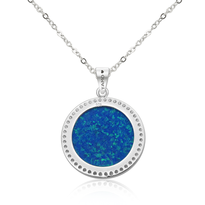 Real 925 Sterling Silver Girl Pendant Necklaces with Real Opal Fine Jewelry in Perfect Quality