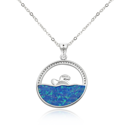 Real 925 Sterling Silver Turtle Pendant Necklaces with Real Opal Fine Jewelry in Perfect Quality