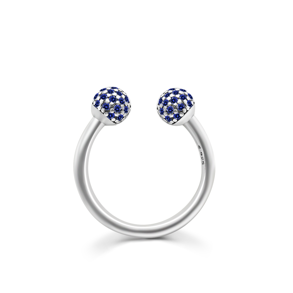 925 Silver Circle Open Ball Rings