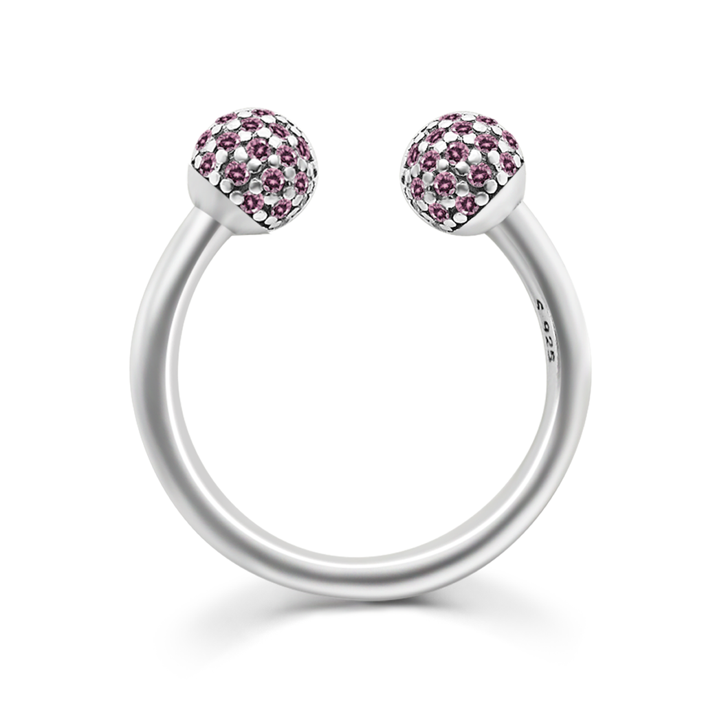 925 Silver Circle Open Ball Rings