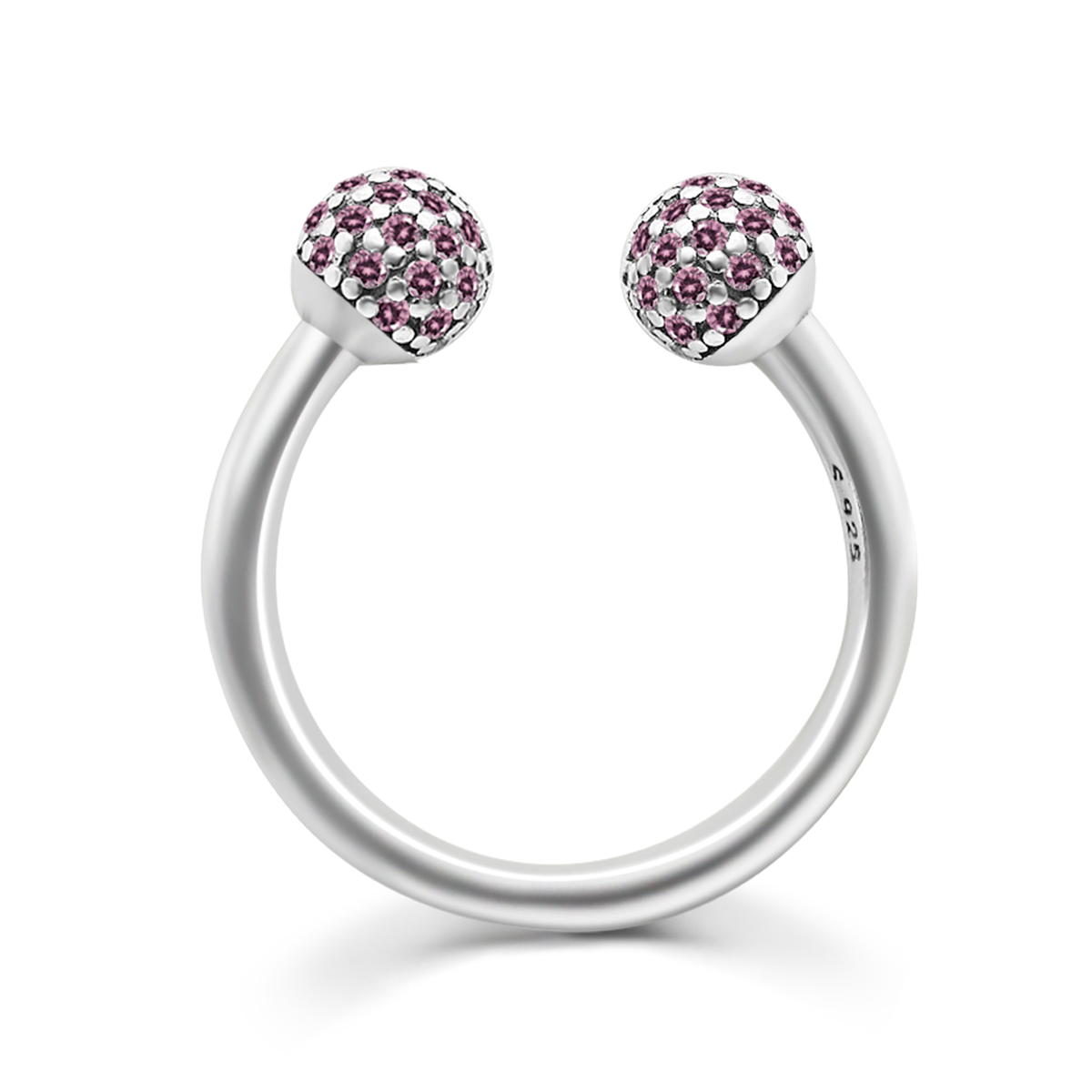 925 Silver Circle Open Ball Rings