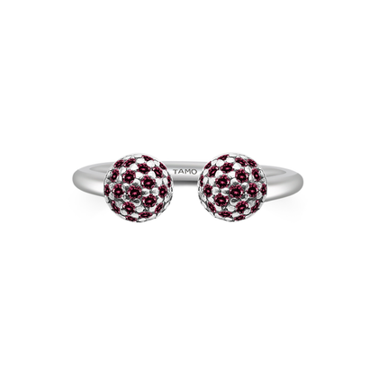 Real 925 Sterling Silver Circle Open Ball Rings