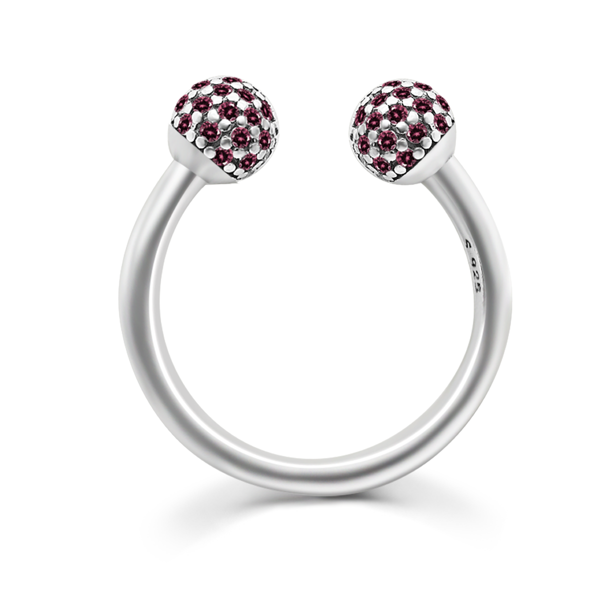 925 Silver Circle Open Ball Rings