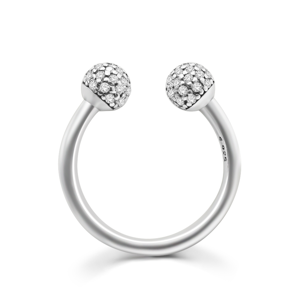 925 Silver Circle Open Ball Rings