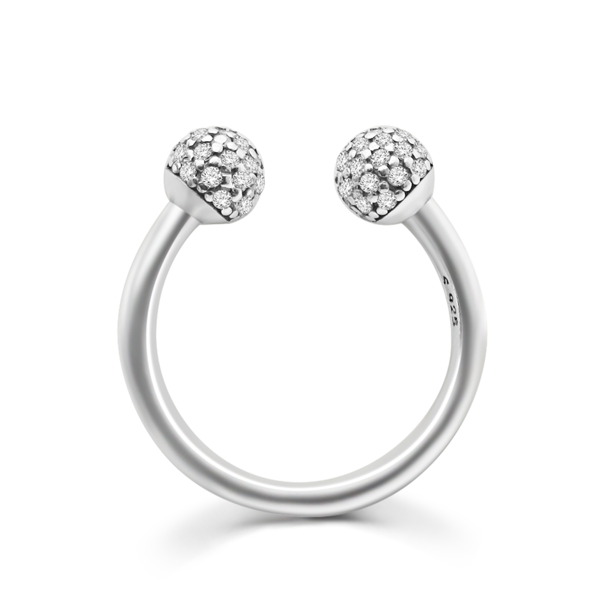 925 Silver Circle Open Ball Rings