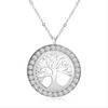 Real 925 Sterling Silver Tree of Life  Necklace All White Fine Jewelry in Perfect Quality For Gift