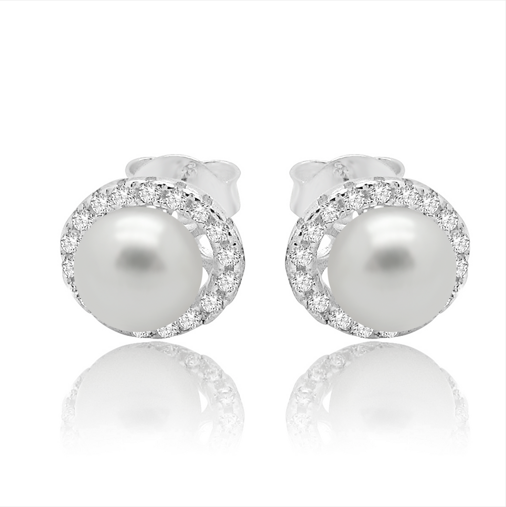 French Lock Zircon Earrings