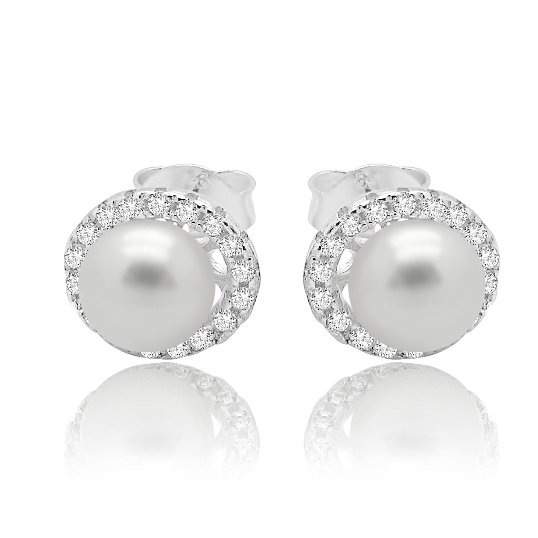 French Lock Zircon Earrings