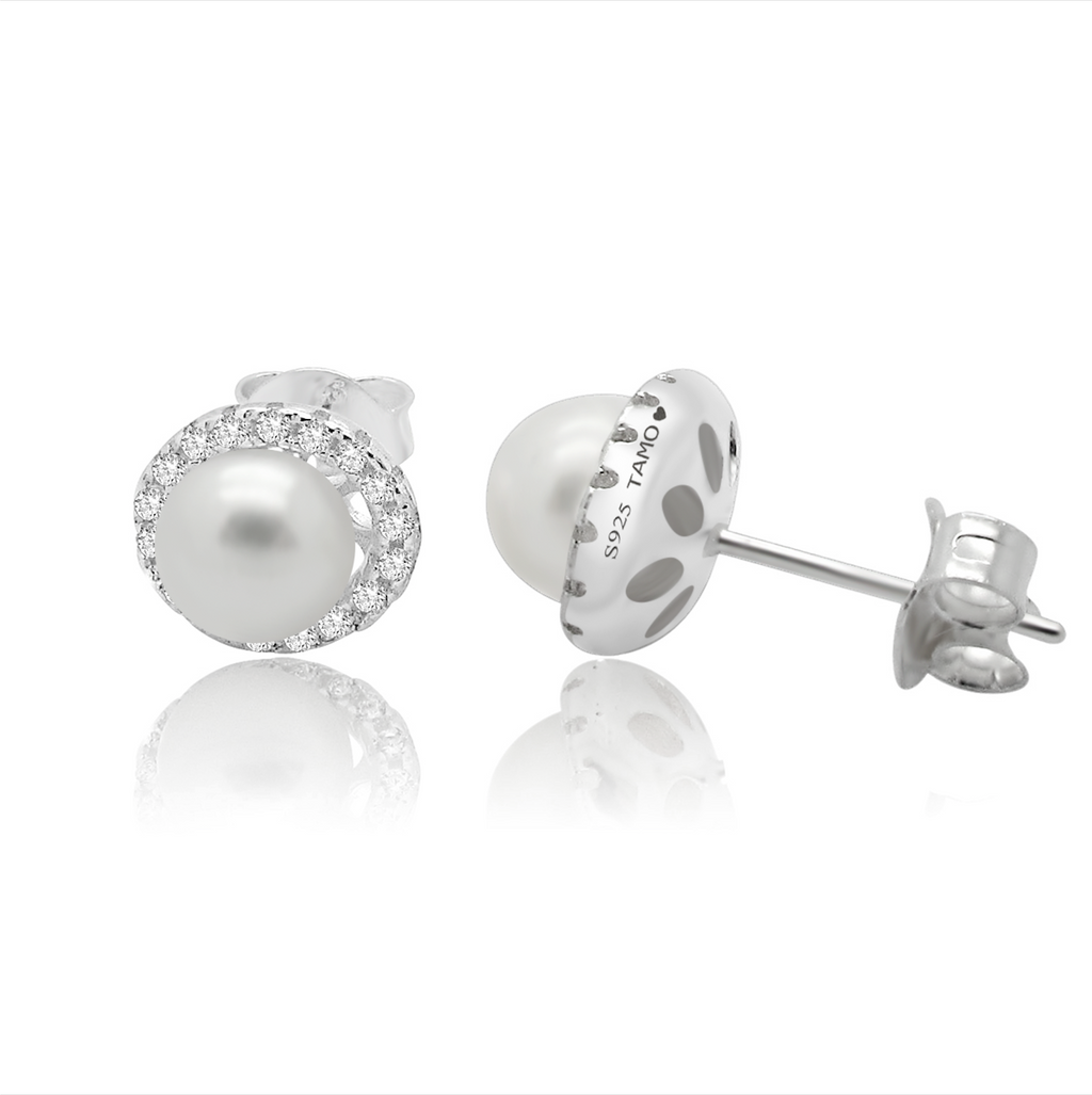 French Lock Zircon Earrings