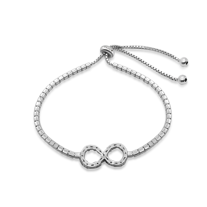 Real 925 Sterling Silver Adjustable Infinity Bracelets Fine Jewelry in Perfect Quality for Women Gift