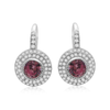 Real 925 Sterling Silver French Lock with Zircon Earrings