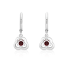 Real 925 Sterling Silver French Lock with Zircon Earrings Fine Jewelry in Perfect