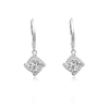 Real 925 Sterling Silver French Lock with Zircon Earrings Fine Jewelry in Perfect Quality