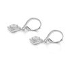 Real 925 Sterling Silver French Lock with Zircon Earrings Fine Jewelry in Perfect Quality