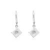 Real 925 Sterling Silver French Lock with Zircon Earrings Fine Jewelry in Perfect Quality